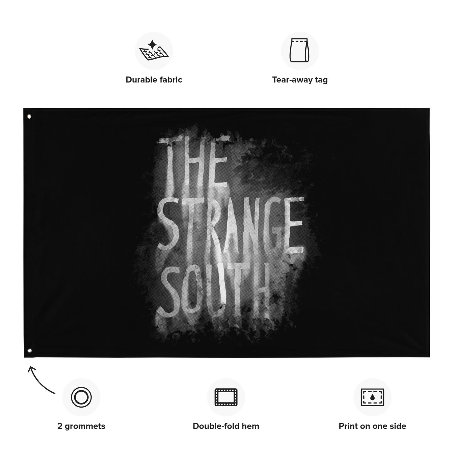 The Strange South Original Logo Black Flag